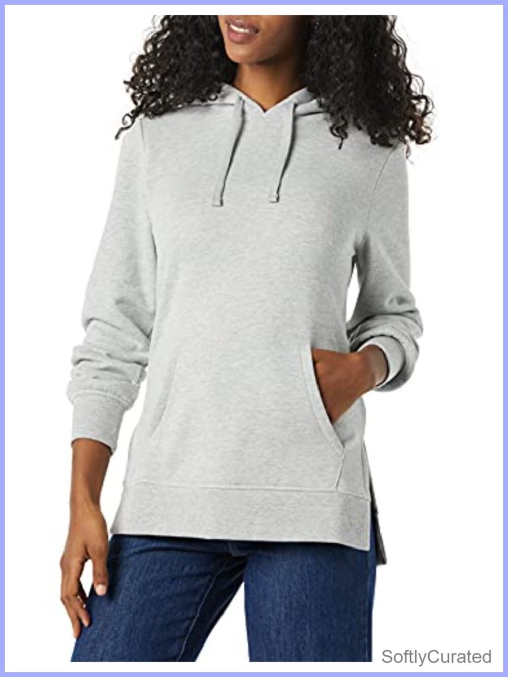 Women's Fleece Hooded Tunic Sweatshirt Cotton Blend Long Sleeve Pullover